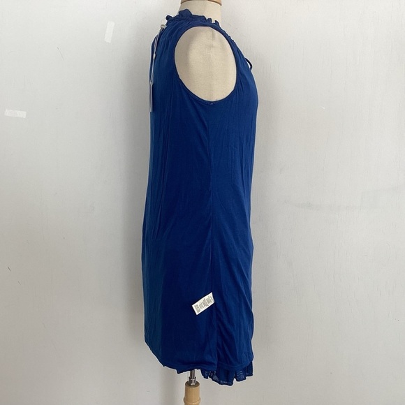 Max Studio Cobalt Blue Gauzy tiered Sleeveless Dress w/Tie Front Small NWT - Picture 6 of 14